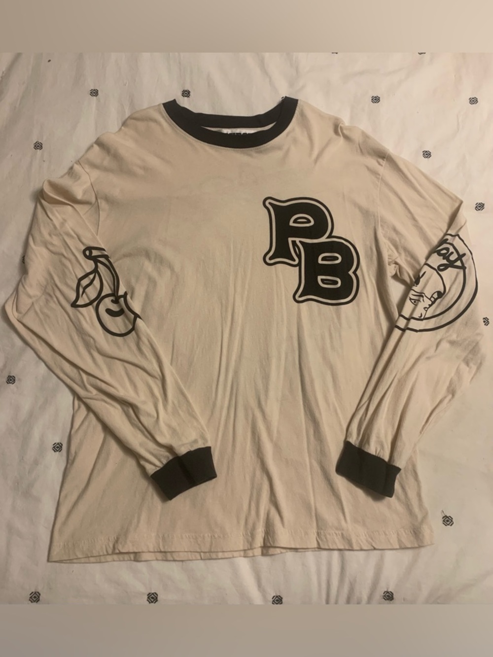 PLAYBOY Cream Long Sleeve Tee